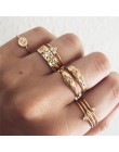 LETAPI 11 sztuk/zestaw prosta konstrukcja okrągłe złote kolorowe pierścienie zestaw dla kobiet Handmade geometria Finger zestaw 