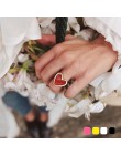 2019 nowości muszą mieć Vintage złoty kolor czerwone serce pierścienie dla kobiet minimalistyczny Party Knuckle Rings rozmiar 7