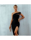 Adyce Bodycon bandaż sukienka kobiety Vestidos 2019 lato Sexy elegancki biały czarny jedno ramię Midi Celebrity sukienek