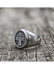 EYHIMD srebrny ze stali nierdzewnej stalowe drzewo życia sygnet klasyczne męskie amulet wikinga pierścionki Nordic biżuteria