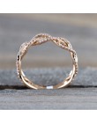 IPARAM nowe różane złoto cyrkon Twist geometryczny pierścionek Fashion Lady luksusowe wycięcie projekt Wedding Party pierścień p