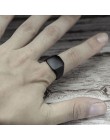 Wysokiej jakości 2018 nowa stal nierdzewna czarne męskie pierścionki All-gloss Square Solid Titanium klasyczny pierścionek ślub 