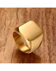 Wysokiej jakości 2018 nowa stal nierdzewna czarne męskie pierścionki All-gloss Square Solid Titanium klasyczny pierścionek ślub 
