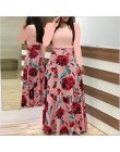 Wiosna jesień dla kobiet sukienka 2020 Casual z długim rękawem O-neck tunika sukienki Patchwork moda nadruk w stylu Vintage Maxi