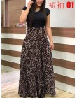 Wiosna jesień dla kobiet sukienka 2020 Casual z długim rękawem O-neck tunika sukienki Patchwork moda nadruk w stylu Vintage Maxi
