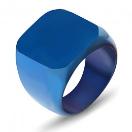 Wysokiej jakości 2018 nowa stal nierdzewna czarne męskie pierścionki All-gloss Square Solid Titanium klasyczny pierścionek ślub 