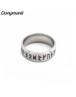P1808 Dongmanli moda punk Style Antique Retro biżuteria męska Viking pierścień kobiet czarny Amulet Vintage Norse Rune pierścien