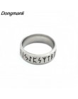 P1808 Dongmanli moda punk Style Antique Retro biżuteria męska Viking pierścień kobiet czarny Amulet Vintage Norse Rune pierścien