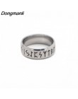 P1808 Dongmanli moda punk Style Antique Retro biżuteria męska Viking pierścień kobiet czarny Amulet Vintage Norse Rune pierścien
