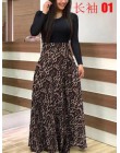 Wiosna jesień dla kobiet sukienka 2020 Casual z długim rękawem O-neck tunika sukienki Patchwork moda nadruk w stylu Vintage Maxi