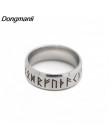 P1808 Dongmanli moda punk Style Antique Retro biżuteria męska Viking pierścień kobiet czarny Amulet Vintage Norse Rune pierścien