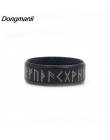 P1808 Dongmanli moda punk Style Antique Retro biżuteria męska Viking pierścień kobiet czarny Amulet Vintage Norse Rune pierścien