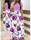 Wiosna jesień dla kobiet sukienka 2020 Casual z długim rękawem O-neck tunika sukienki Patchwork moda nadruk w stylu Vintage Maxi