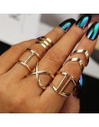 5 sztuk/zestaw klasyczny złoty kolor V Chevron pierścienie geometryczne nieregularne zestaw pierścieni Lady Charm biżuteria kost