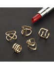5 sztuk/zestaw klasyczny złoty kolor V Chevron pierścienie geometryczne nieregularne zestaw pierścieni Lady Charm biżuteria kost