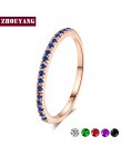 ZHOUYANG obrączka dla kobiet Man zwięzłe klasyczne Multicolor Mini cyrkonia różowe złoto kolorowy prezent biżuteria R251