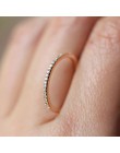 Proste cyrkonia cienkie pierścienie dla kobiety elegancka róża złoty kolor Bridal wedding Party biżuteria na palce dziewczyna pr