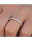 Proste cyrkonia cienkie pierścienie dla kobiety elegancka róża złoty kolor Bridal wedding Party biżuteria na palce dziewczyna pr