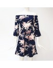 Kobiety sukienka 2019 lato Sexy Off ramię szyfonowa sukienka z kwiatowym wzorem w stylu Boho krótka sukienki plażowe Vestidos de