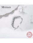 Modian moda 100% prawdziwe 925 Sterling cyrkon korona Ring Finger klasyczne wieżowych biżuteria srebrna dla kobiet ślub prezent 