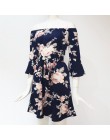 Kobiety sukienka 2019 lato Sexy Off ramię szyfonowa sukienka z kwiatowym wzorem w stylu Boho krótka sukienki plażowe Vestidos de