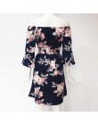 Kobiety sukienka 2019 lato Sexy Off ramię szyfonowa sukienka z kwiatowym wzorem w stylu Boho krótka sukienki plażowe Vestidos de