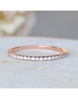 Proste cyrkonia cienkie pierścienie dla kobiety elegancka róża złoty kolor Bridal wedding Party biżuteria na palce dziewczyna pr