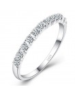 1pc S925 srebrny 4 ~ 11 rozmiar amerykański CZ Plated symulowane pierścień wieczności zespoły biżuteria ślubna dla kobiet Bague 