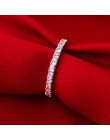 1pc S925 srebrny 4 ~ 11 rozmiar amerykański CZ Plated symulowane pierścień wieczności zespoły biżuteria ślubna dla kobiet Bague 
