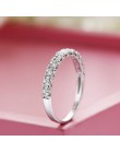 1pc S925 srebrny 4 ~ 11 rozmiar amerykański CZ Plated symulowane pierścień wieczności zespoły biżuteria ślubna dla kobiet Bague 