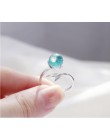 925 Sterling Silver Blue Crystal Mermaid Bubble otwarte pierścienie dla kobiet prezent na ślub/urodziny kreatywna biżuteria jz13