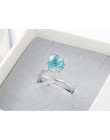 925 Sterling Silver Blue Crystal Mermaid Bubble otwarte pierścienie dla kobiet prezent na ślub/urodziny kreatywna biżuteria jz13