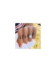 Docona 5 Style Trendy klejnot Rhinestone wspólne koło Midi Finger zestaw pierścieni dla kobiet regulowany złoty Hollow pierścień