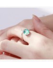 925 Sterling Silver Blue Crystal Mermaid Bubble otwarte pierścienie dla kobiet prezent na ślub/urodziny kreatywna biżuteria jz13