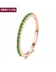 ZHOUYANG obrączka dla kobiet Man zwięzłe klasyczne Multicolor Mini cyrkonia różowe złoto kolorowy prezent biżuteria R251