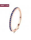 ZHOUYANG obrączka dla kobiet Man zwięzłe klasyczne Multicolor Mini cyrkonia różowe złoto kolorowy prezent biżuteria R251