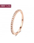 ZHOUYANG obrączka dla kobiet Man zwięzłe klasyczne Multicolor Mini cyrkonia różowe złoto kolorowy prezent biżuteria R251