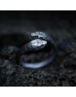 Goth podwójny wąż ze stali nierdzewnej pierścień gotycka biżuteria gadów