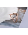 Lokaer OL Design Fashion pierścionek ze stali nierdzewnej różowe złoto geometryczne obrączki ślubne dla kobiet biżuteria dziewcz