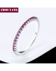 ZHOUYANG obrączka dla kobiet Man zwięzłe klasyczne Multicolor Mini cyrkonia różowe złoto kolorowy prezent biżuteria R251