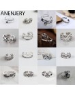 ANENJERY Vintage 925 srebro pierścionki Handmade rozmiar 18mm regulowane pierścienie dla kobiet mężczyzn Thai biżuteria srebrna 