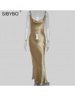 Julissa mo Sexy Spaghetti pasek Backless letnia sukienka kobiety Satin Lace Up trąbka długa sukienka eleganckie Bodycon sukienek