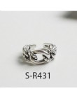 ANENJERY Vintage 925 srebro pierścionki Handmade rozmiar 18mm regulowane pierścienie dla kobiet mężczyzn Thai biżuteria srebrna 