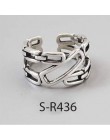 ANENJERY Vintage 925 srebro pierścionki Handmade rozmiar 18mm regulowane pierścienie dla kobiet mężczyzn Thai biżuteria srebrna 