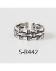 ANENJERY Vintage 925 srebro pierścionki Handmade rozmiar 18mm regulowane pierścienie dla kobiet mężczyzn Thai biżuteria srebrna 