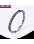 ZHOUYANG obrączka dla kobiet Man zwięzłe klasyczne Multicolor Mini cyrkonia różowe złoto kolorowy prezent biżuteria R251