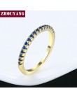ZHOUYANG obrączka dla kobiet Man zwięzłe klasyczne Multicolor Mini cyrkonia różowe złoto kolorowy prezent biżuteria R251