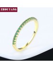 ZHOUYANG obrączka dla kobiet Man zwięzłe klasyczne Multicolor Mini cyrkonia różowe złoto kolorowy prezent biżuteria R251
