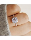 Kolor srebrny wykwintne Bijoux Fashion Square ślub i pierścionek zaręczynowy wykonane z cyrkoniami biżuteria R531 R559 R560