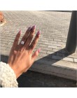 Kolor srebrny wykwintne Bijoux Fashion Square ślub i pierścionek zaręczynowy wykonane z cyrkoniami biżuteria R531 R559 R560